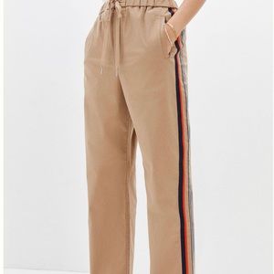 NWT Anthropologie Maeve Khaki Classic Side Striped Track Pants
